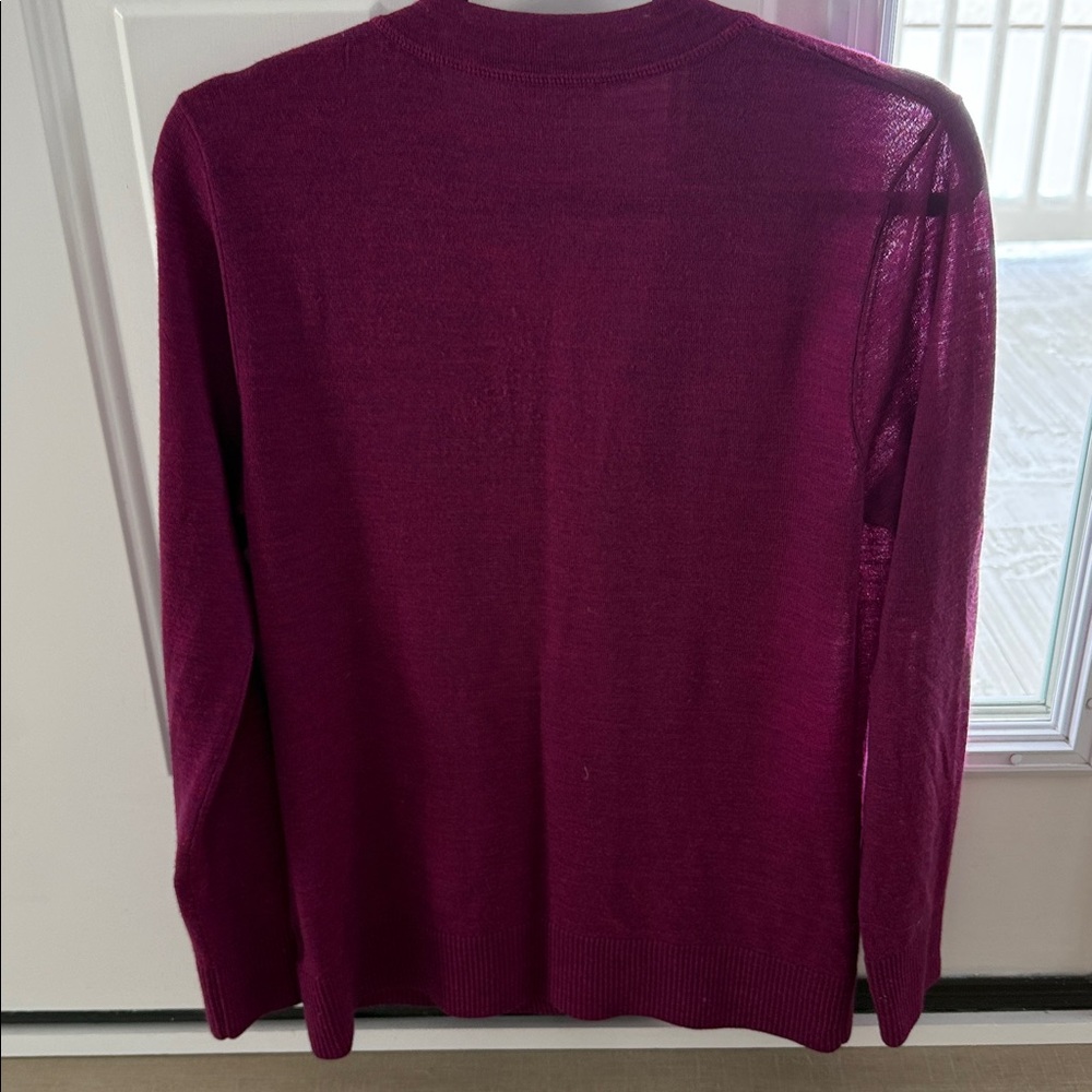 Tory Burch Cardigan Sweater light weight 100% merino wool - Picture 2 of 4